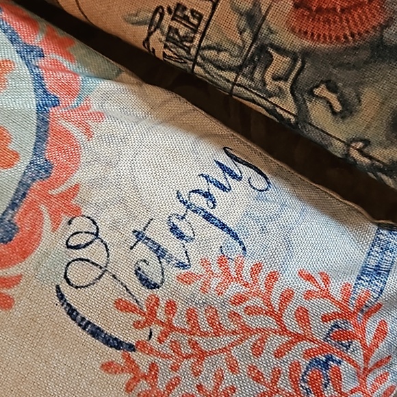 Set Burlap Pllarge handmade waahable zip pillowcases with throw pillows Included - Picture 6 of 8